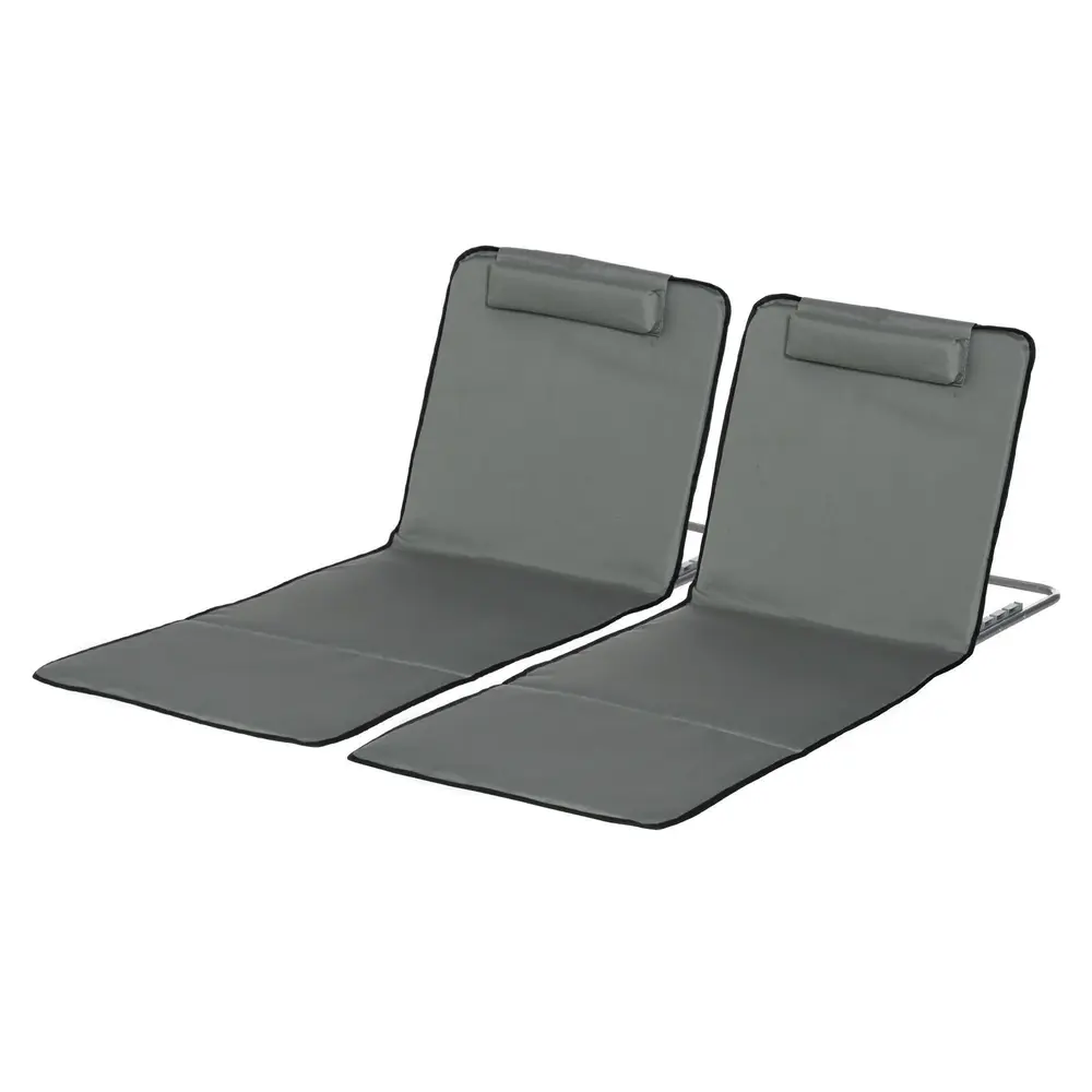 Strandmatta Strandstolar Set 2 Beige 124 x 53 x 45 Cm