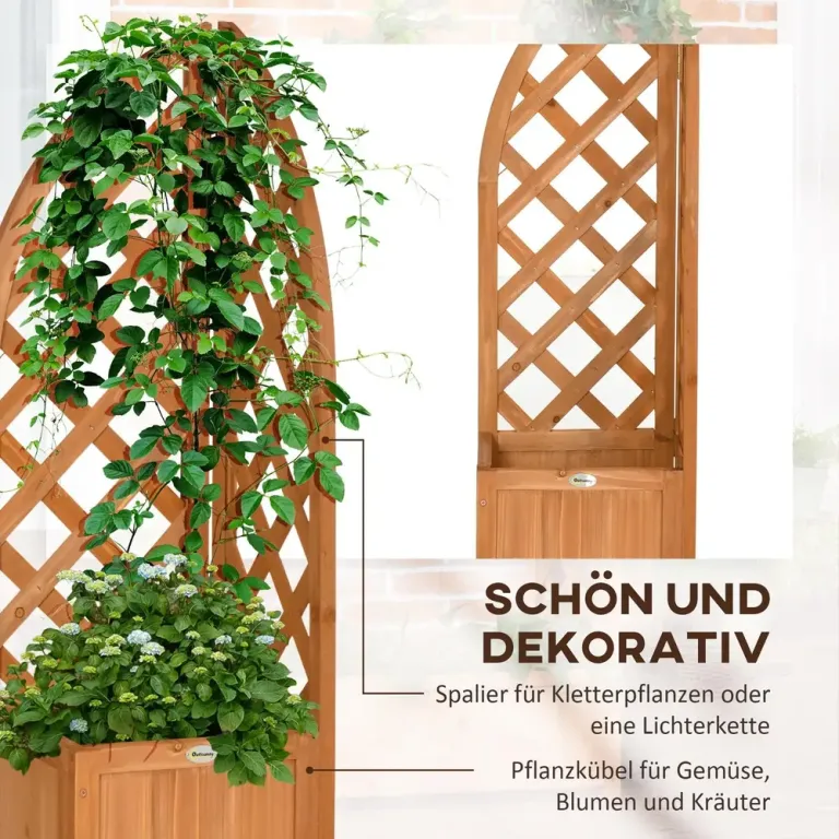 Odlingslåda med Spaljé Upphöjd Blomlåda i Planteringslåda Hörnspalj