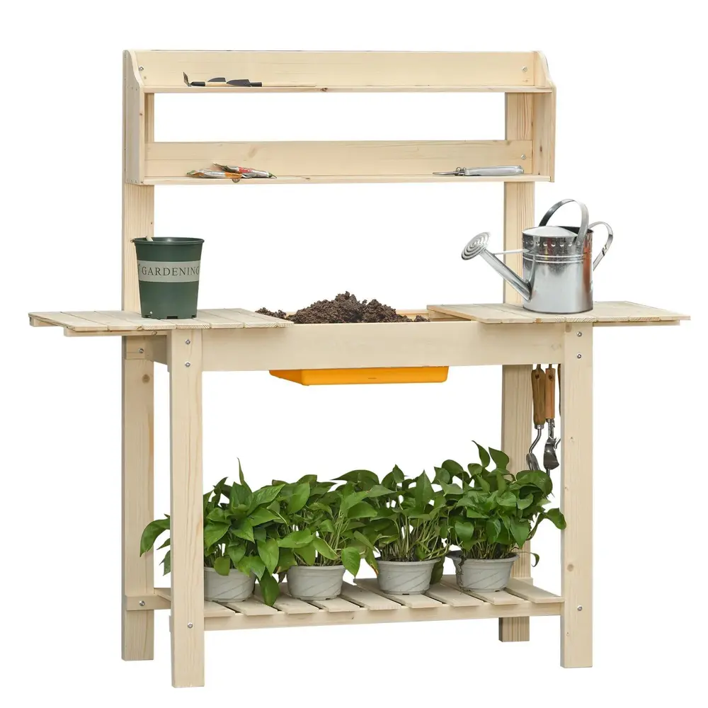 Planteringsbord med Hyllor Praktiskt 100 x 40 x 140 Cm