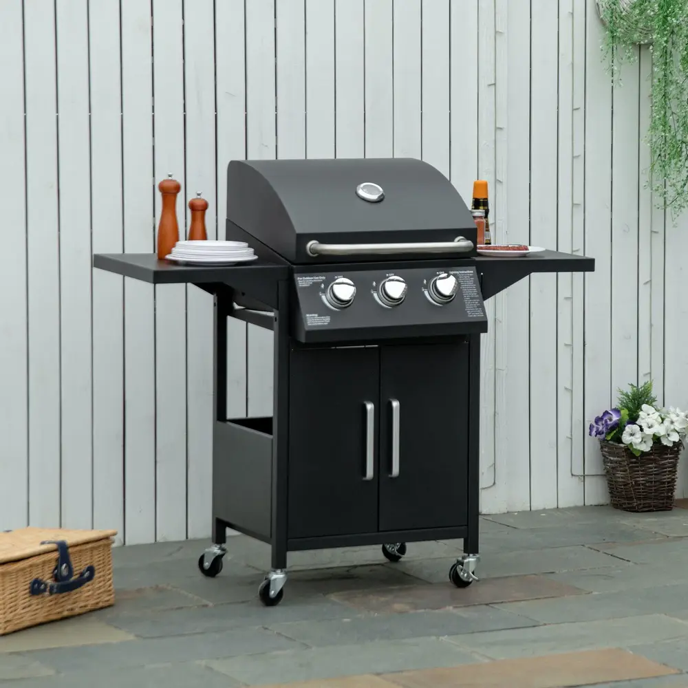 Gasolgrill 3 Brännare Mobil 121 x 55 x 109 Cm