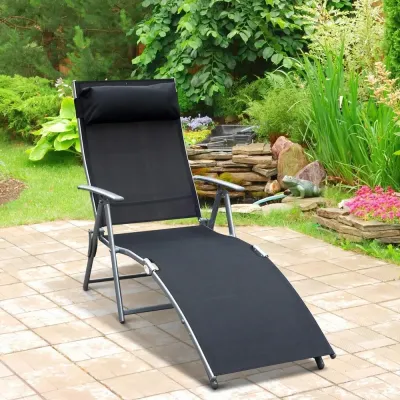 Solstol Svart Metall 137 x 63,5 x 100,5 cm