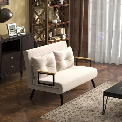 Bäddsoffa Vilstol Beige av Tyg och Trä 102 x 73 x 81 cm
