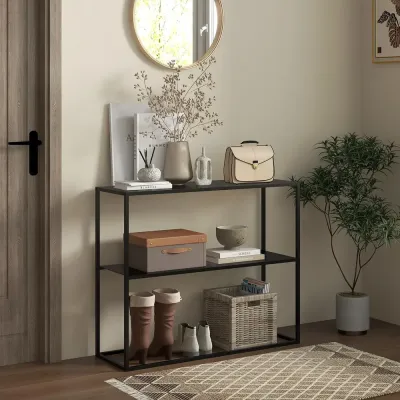 Konsolbord Hallbord Svart av Stål 2 90 x 30 x 75 cm