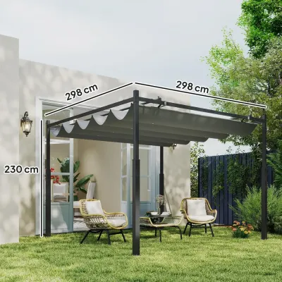 Pergola med Tak och Magnetfäste Samt Yta Hållbar 3 x 3 m