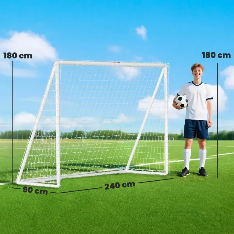 Fotbollsmål med Nät och Markpinnar 240 x 90 x 180 cm