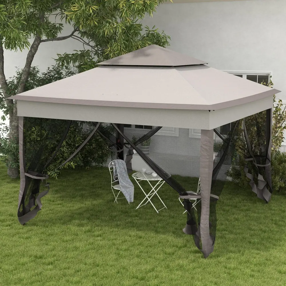 Hopfällbart Paviljong Trädgårdstält 3,25 x 3,25 x 2,65 M