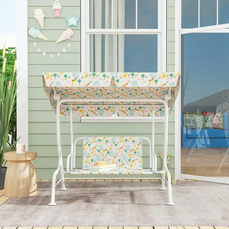 Barnhammock 2-Sits med Soltak, Vit