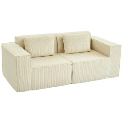 Soffa 3 Sits Beige Manchester och Trä med Breda