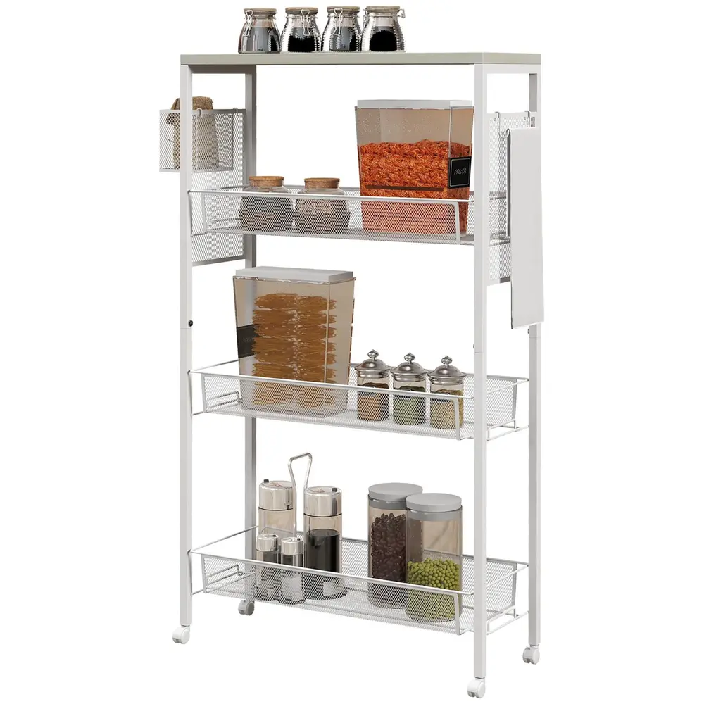Serveringsvagn Vit av Stål 3 58 x 18,5 x 87 cm