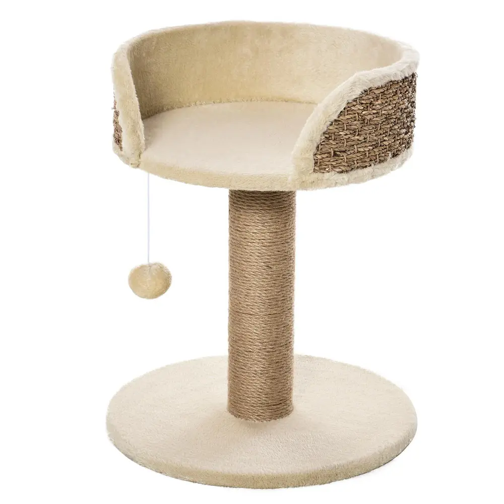 Klösträd Krämvit av Sisal och Plysch 49 cm