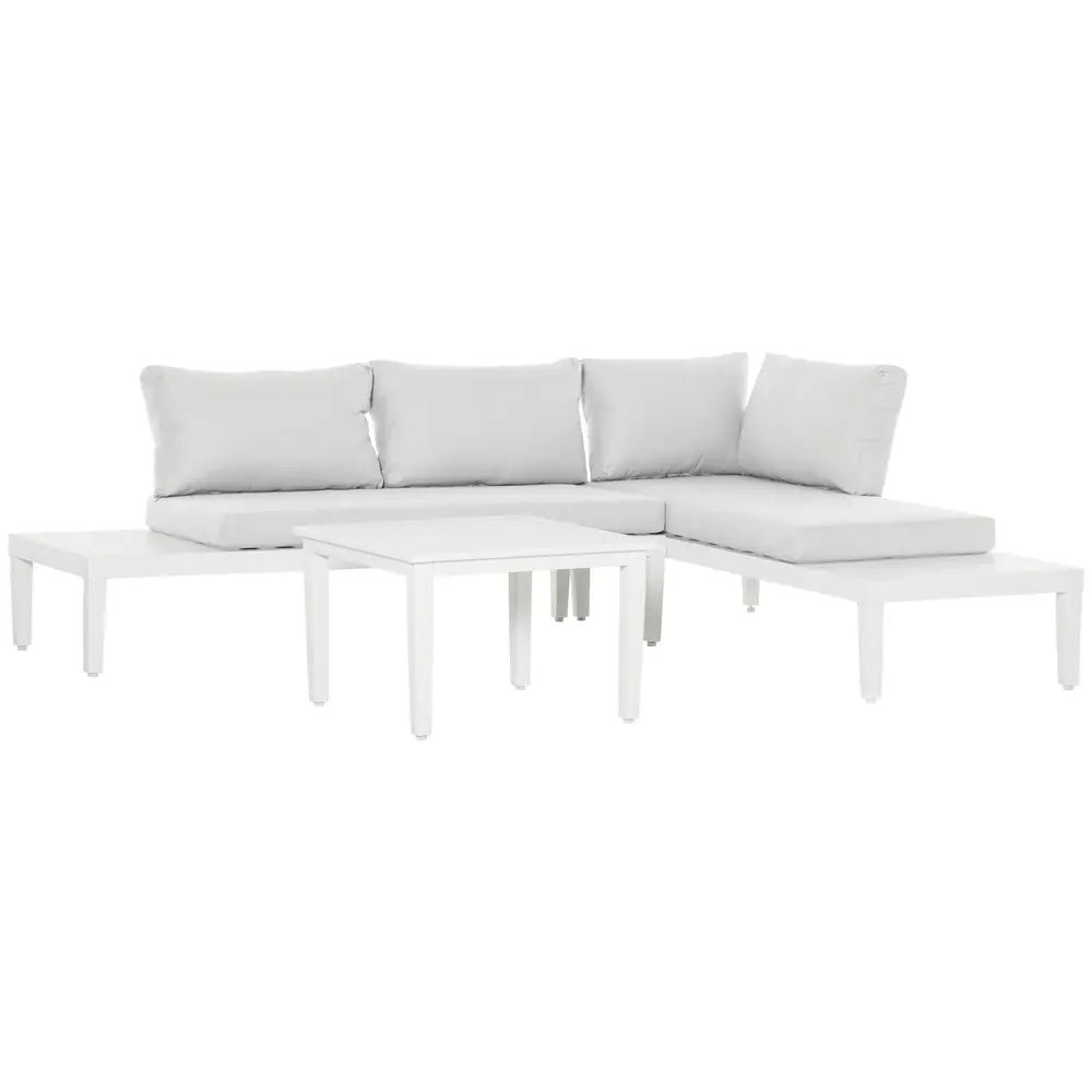 Loungegrupp i Aluminium 3 Delar L-Formad Hörnsoffa