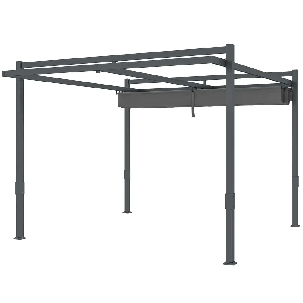 Pergola Trädgårdspaviljong med Skjuttak Grå 3,5 x 3 M