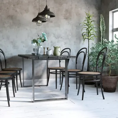 Bordsben Möbelfötter Set om 2 Svart av Stål 60 x 72 cm