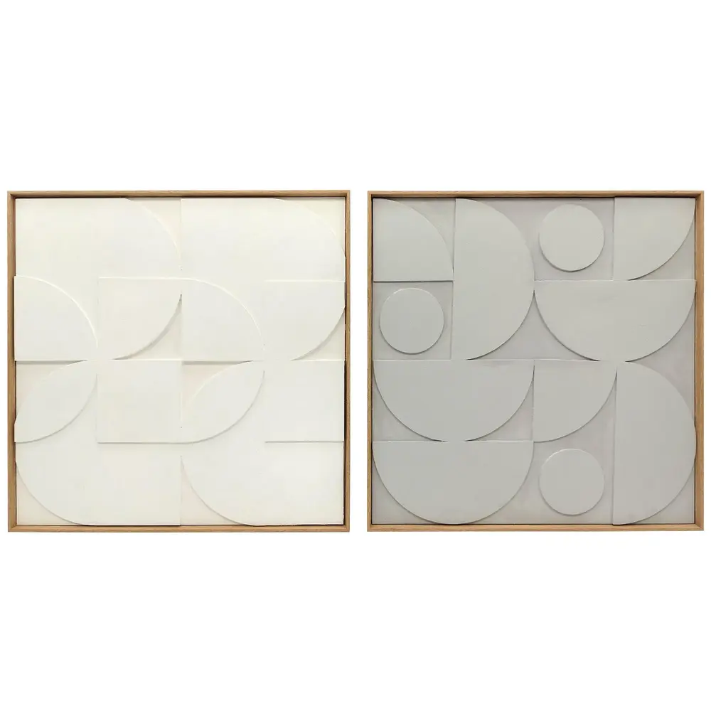 Väggdekoration 3D Vit Konstmaterial Geometrisk 80x3,5x80 Cm