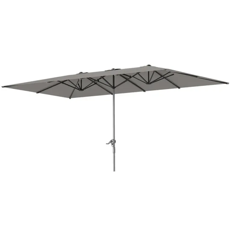 Dubbelparasoll Marknadsparasoll med Vev 451 x 264 cm