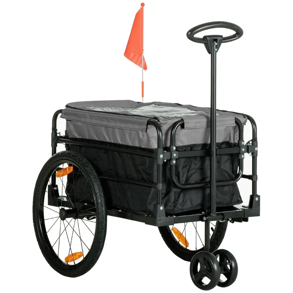 Cykelkärra och Transportvagn 2-i-1 130 x 64 x 103 Cm
