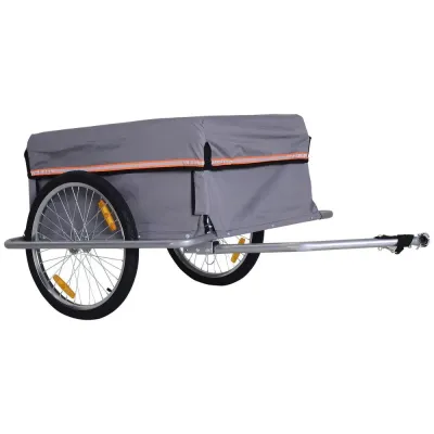 Hopfällbar Cykelkärra och Lastvagn med Koppling, Svart