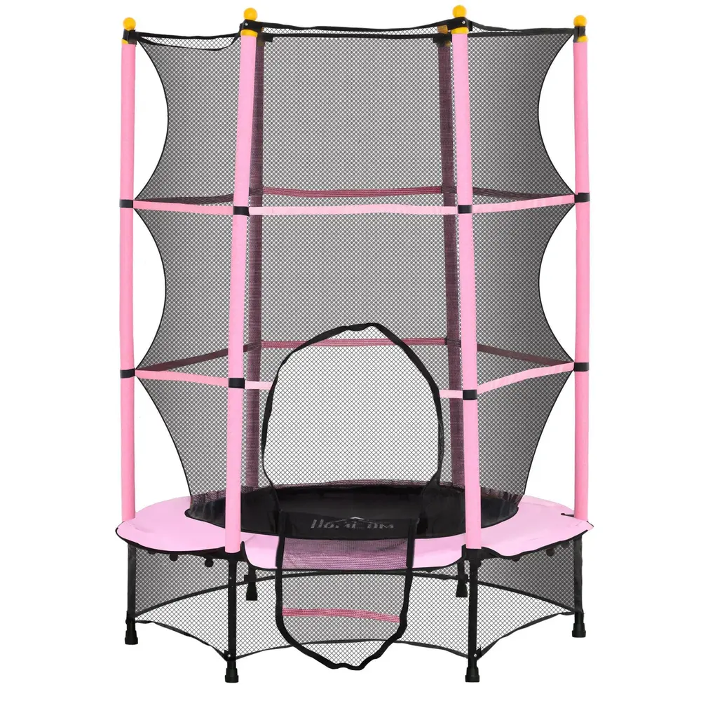 Barnstudsmatta Trädgårdstrampolin Rosa av Metall 140 Cm