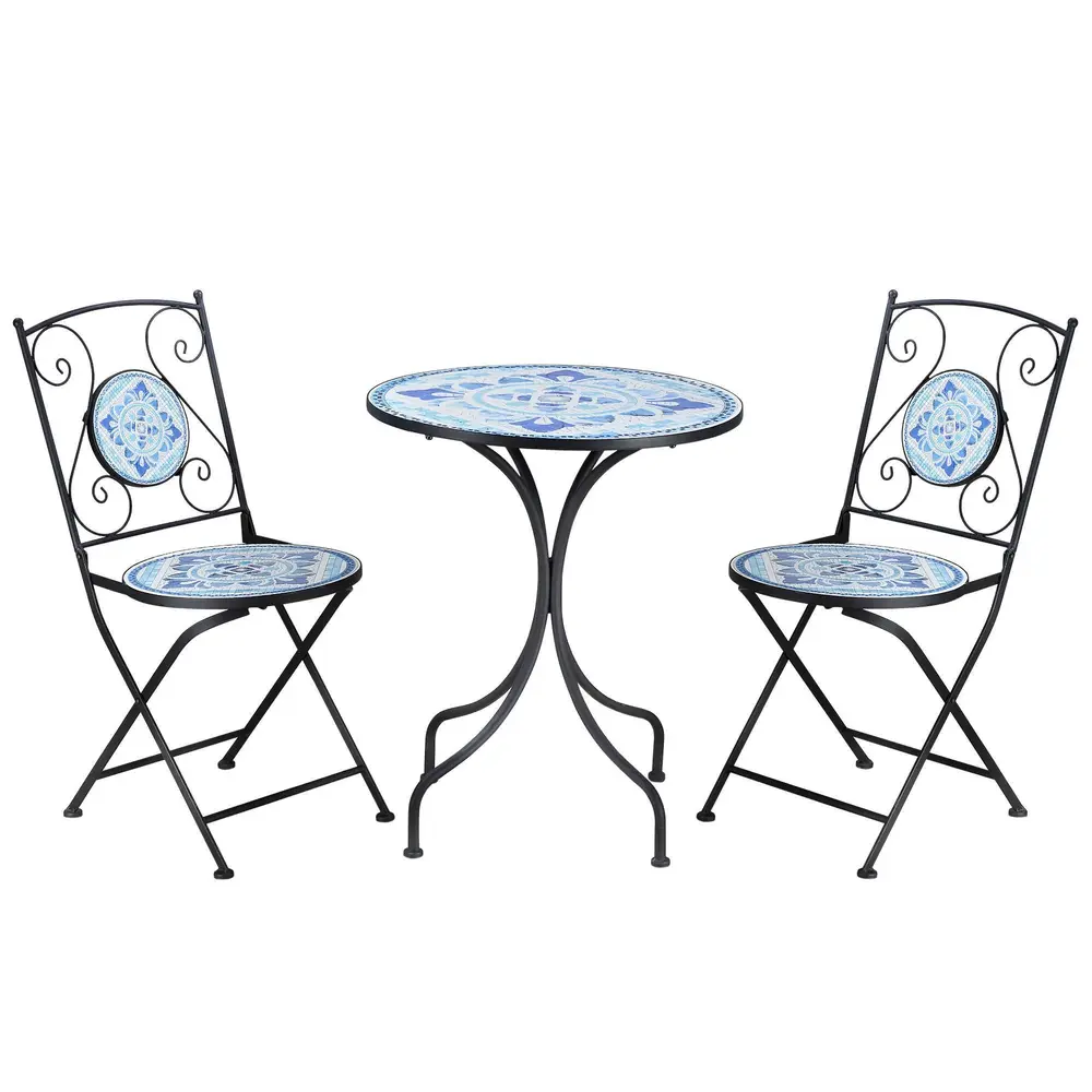 Bistroset i Metall 2 Personer Kompakt Balkonggrupp 61 Cm