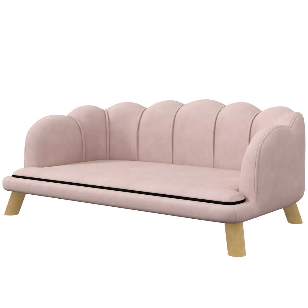 Hundsoffa i Sammet med Pärlskalsform Rosa