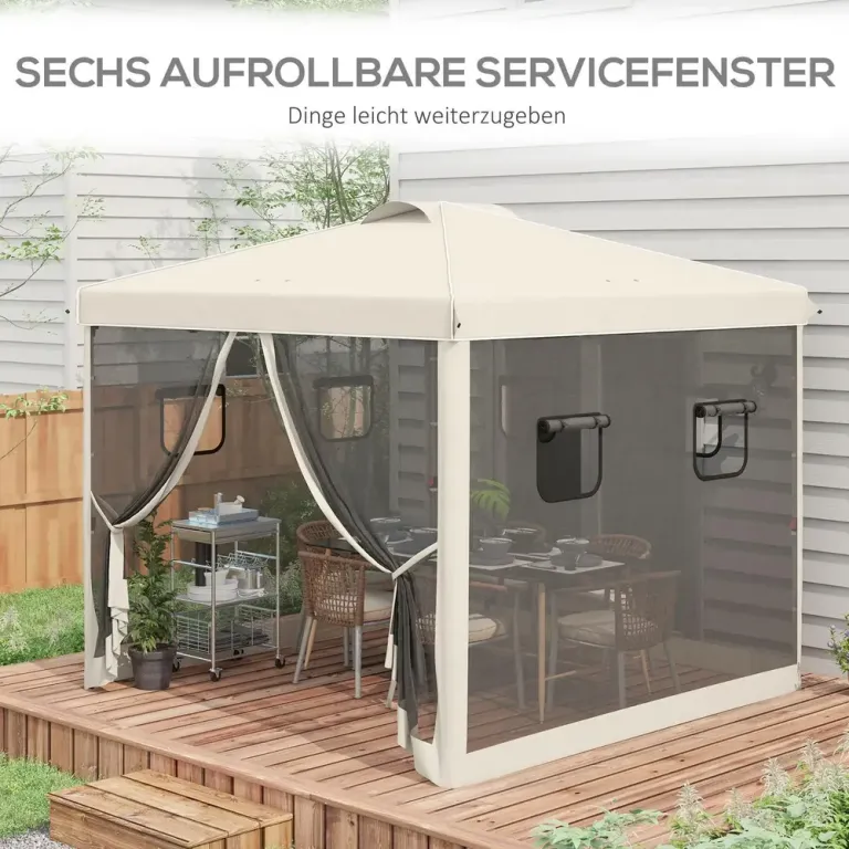 Paviljong Partytält Hopfällbart Trädgårdstält 3 x 3 x 3 m
