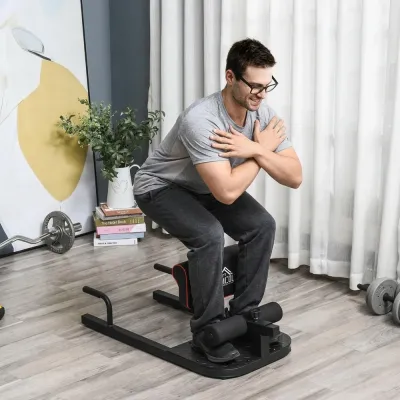 Sissy Squat Maskin 3-i-1 för Ben och Mage, Svart