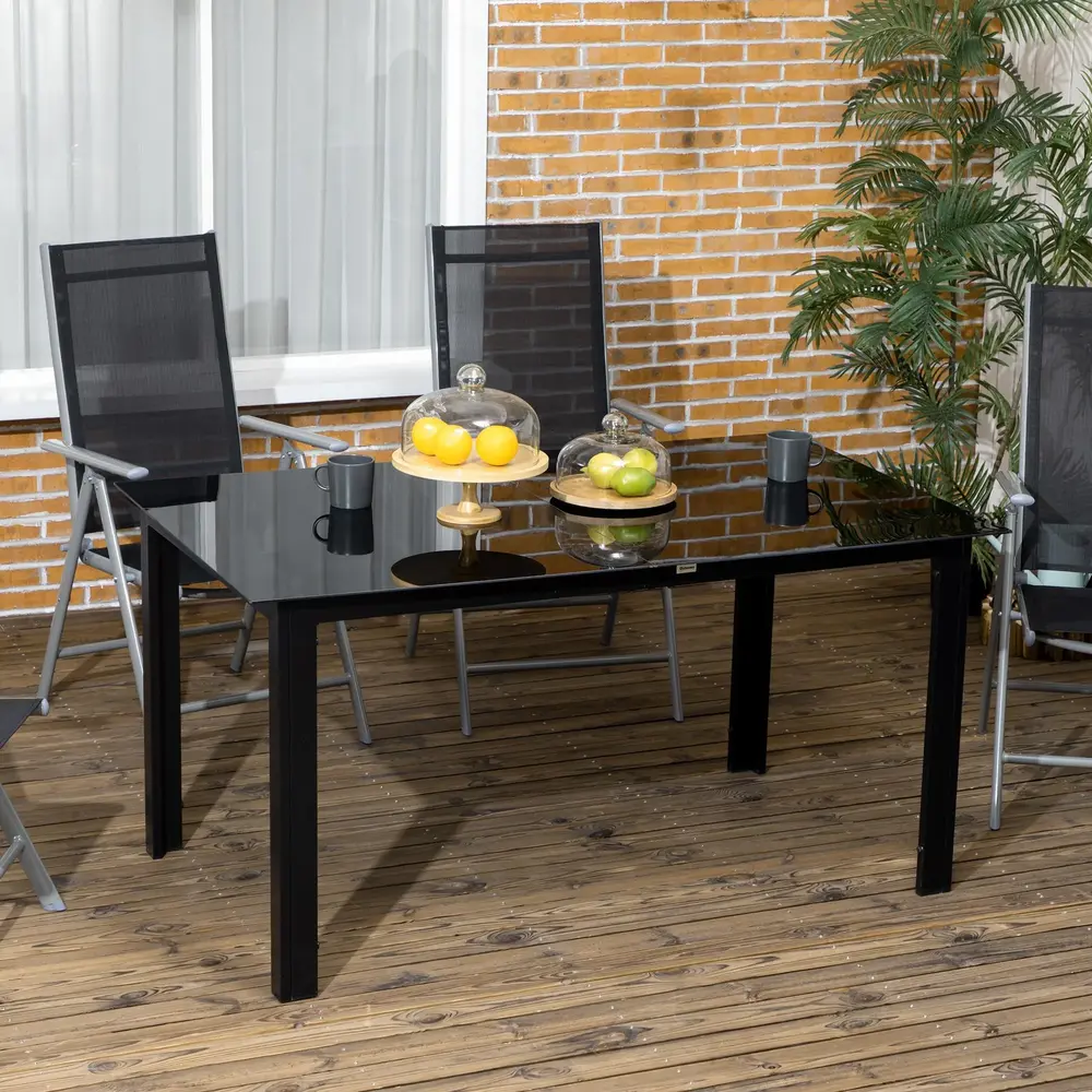 Uteplatsbord i Härdat Glas för 6 150 x 90 x 74 Cm