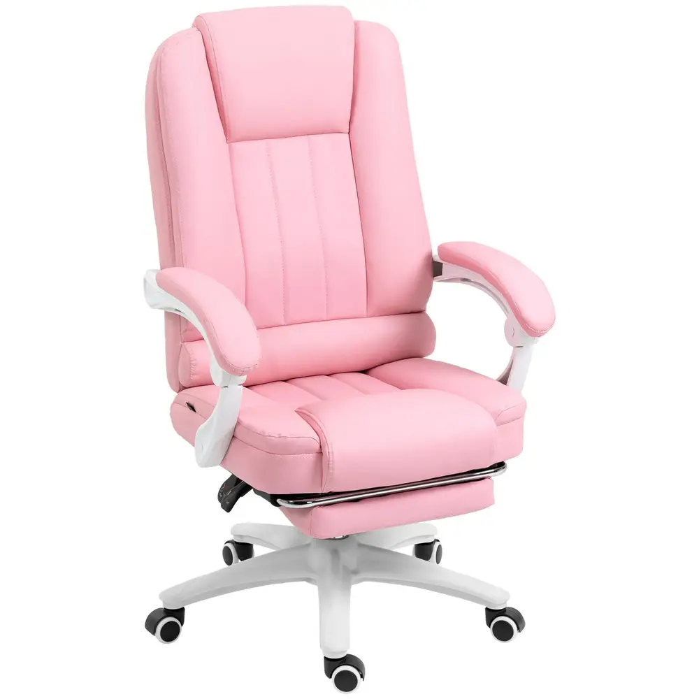 Ergonomisk Kontorsstol med Fotstöd Rosa
