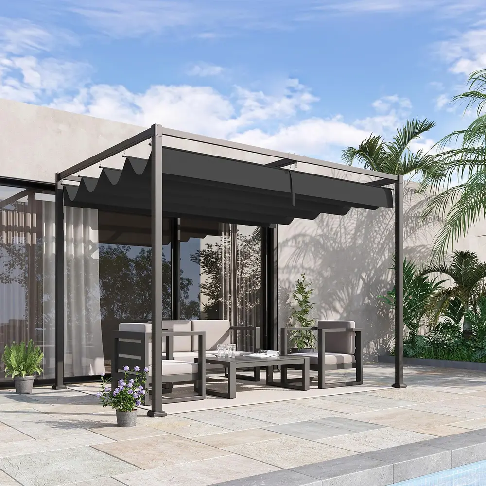 Pergola med Tak Trädgårdspaviljong i 298 x 213 x 221 Cm