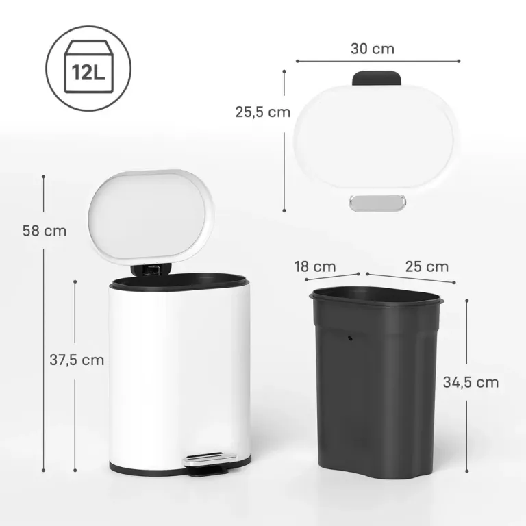 Sensor Soptunna Automatisk Papperskorg Rostfritt Stål Fotpedal Lock