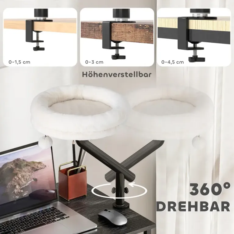 Kattbordssäng Kattsäng för Skrivbord med 360° Rotation Justerbar