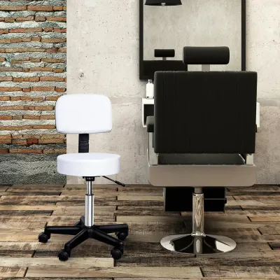 Ergonomisk Rullpall med Ryggstöd Snurrbar 72–84 cm