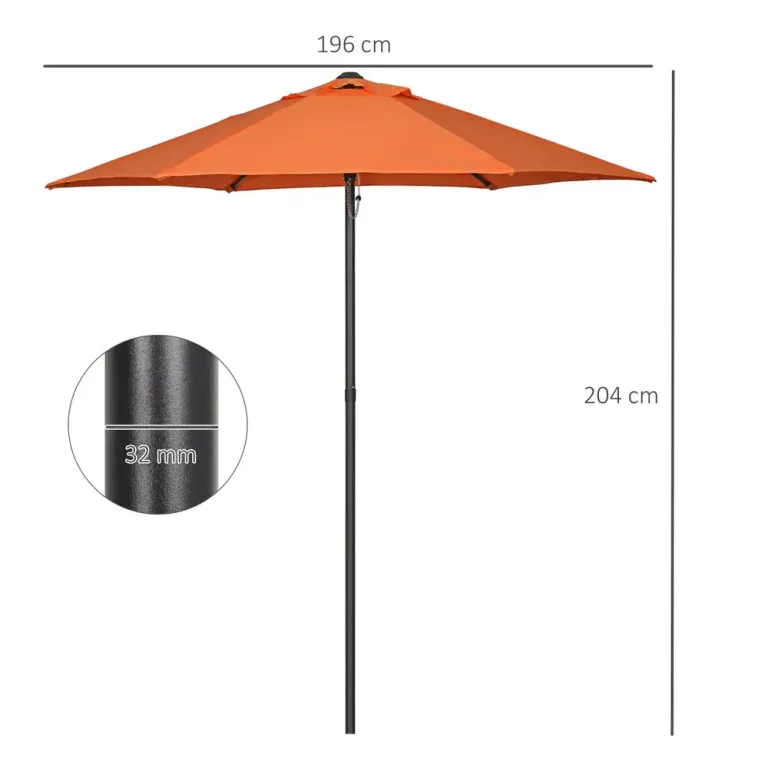 Parasoll Marknadsparaply Sexkantigt Orange 196 cm