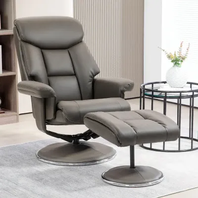 Relaxfåtölj Svart av Konstläder och Metall Fåtölj