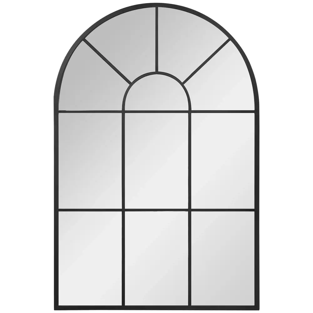 Fönsterspegel med Metallram Svart 91 x 2 x 60 Cm