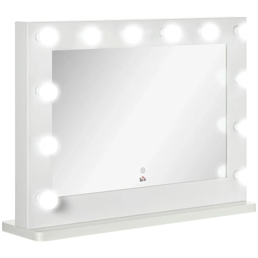Hollywoodspegel Sminkspegel Vit av Glas 80 x 60 Cm