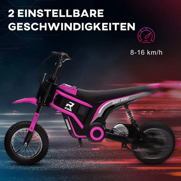 Elmotorcykel för Barn 24 v med Horn Ljus och Vridreglage Rosa