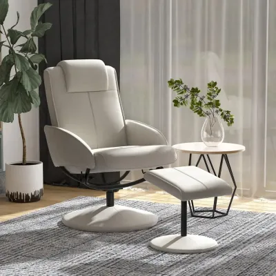 Avkopplingsfåtölj 360° Vridbar med Fotstöd 78 x 71 x 101 cm