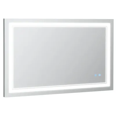 LED-Badrumsspegel med Belysning och Touchknapp, Silver