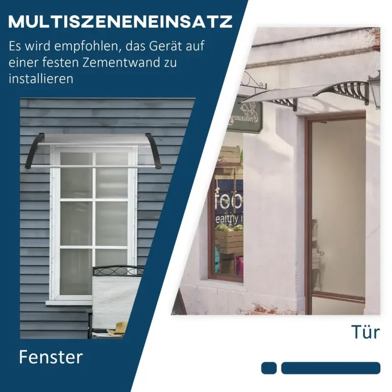 Entrétak Dörrtak Svart av Aluminium Transparent