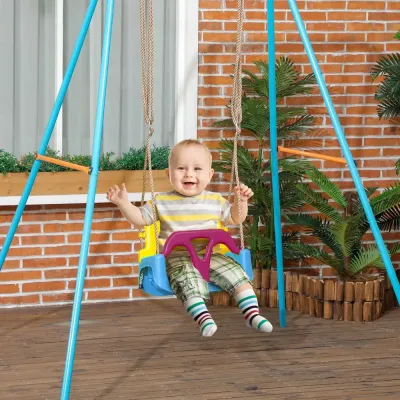 Babygunga 3-i-1 Barngunga med Ryggstöd Säker 120-180 cm