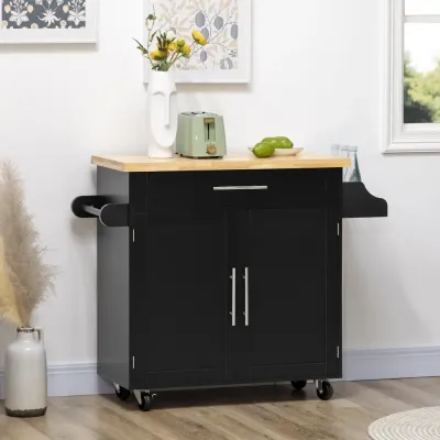 Serveringsvagn Vit av Trä Vagn 109 x 40 x 89 cm, Svart