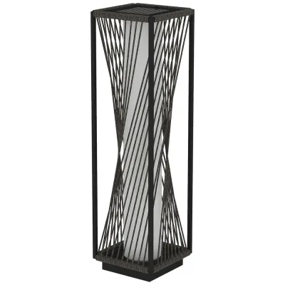 Solar Golvlampa Rottinglampa med Ljussensor Natur