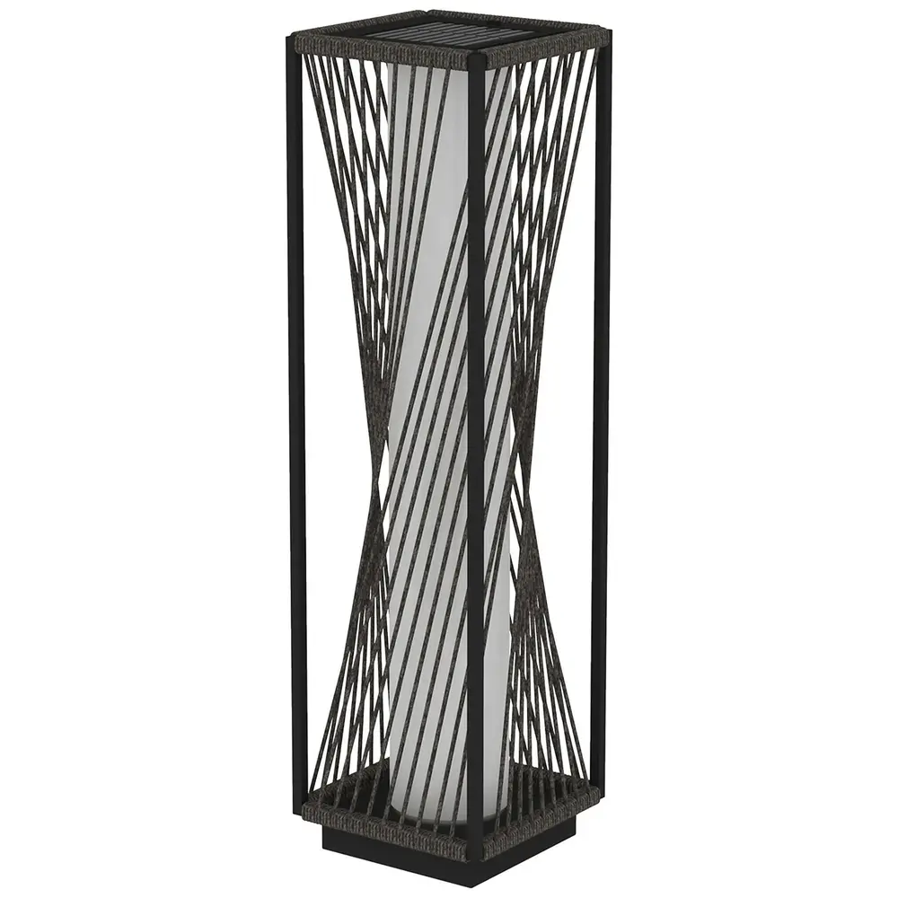 Solar Golvlampa Rottinglampa med Ljussensor Natur