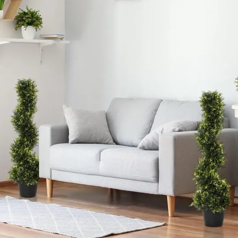 Konstgjord Växt Ceder Konstträd i Kruka Grön av Plast 90 cm Spiral