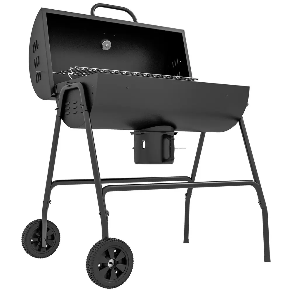 Kolgrill BBQ Rökare med Lock Svart 95 x 71,5 x 102 Cm