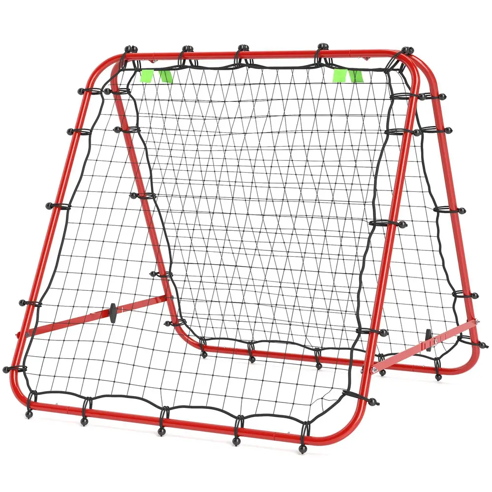 Fotbollsmål Rebounder Röd av Stål 100 x 95 x 90 Cm