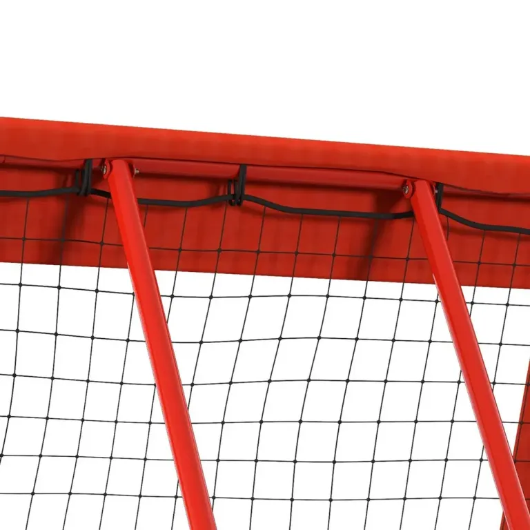 Rebounder Fotbollsnät Röd av Metall och Nät för Bollsport Football