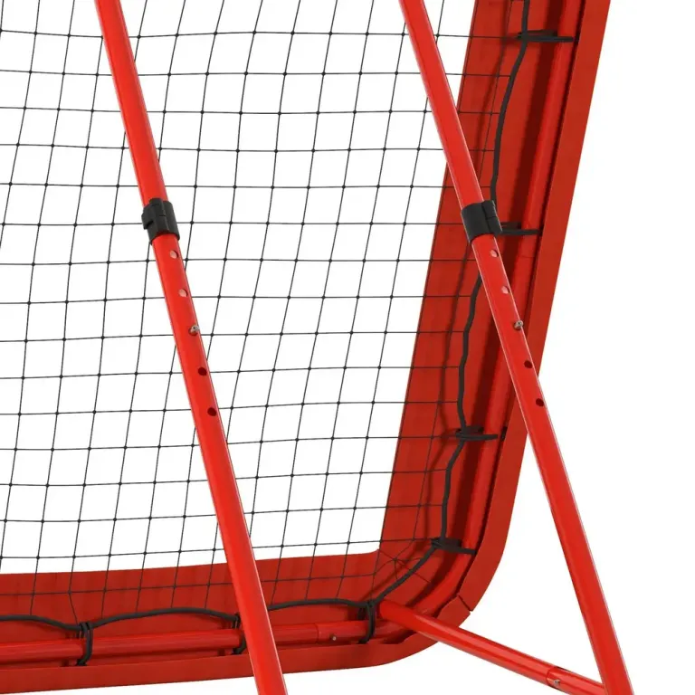Rebounder Fotbollsnät Röd av Metall och Nät för Bollsport Football