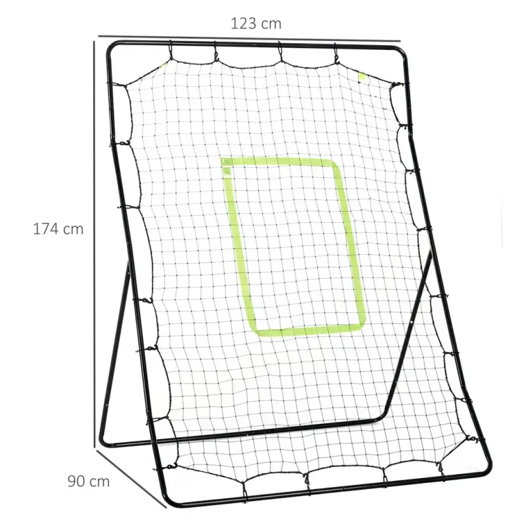Rebounder Nät Pitchback Svart av Metall Baseball Metallram